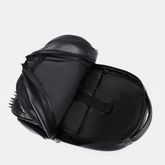 3D Skull Punk Rivet Leather Backpack | Waterproof Embossed Ghost Head Knapsack