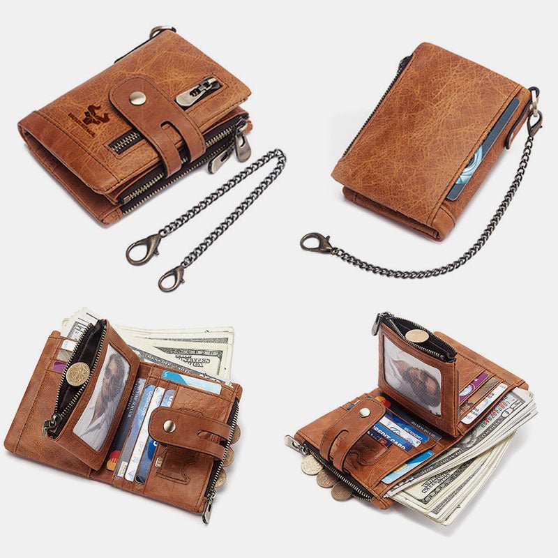 RFID Multifunctional LargeCapacity Genuine Leather Wallet - VOTVO