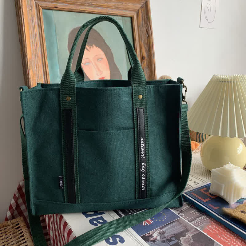 Laptop Tote Handbag – Canvas Shoulder Bag & Briefcase for Travel, Office, and School