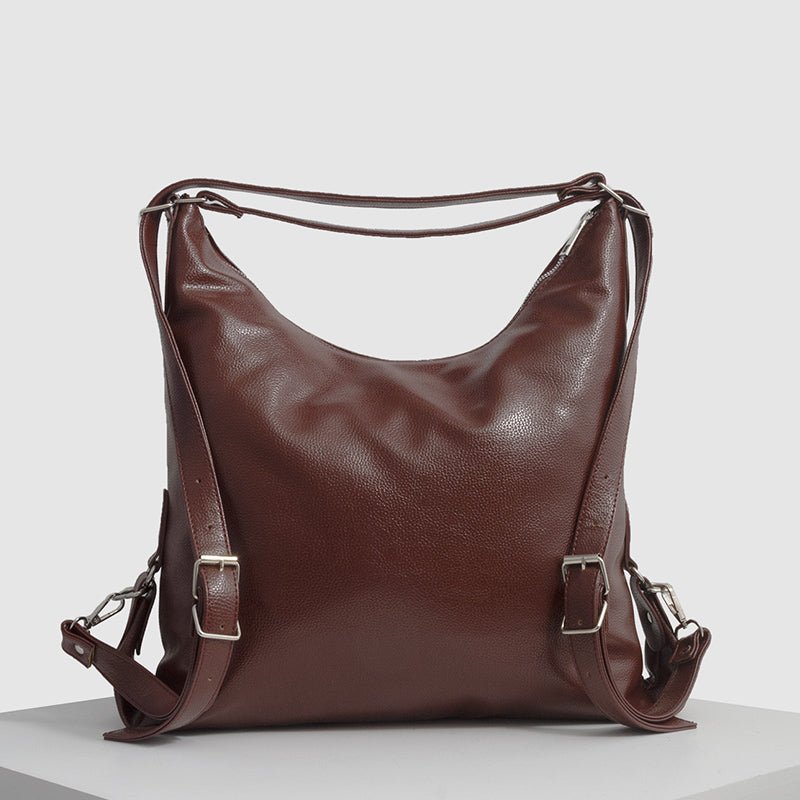 2 - in - 1 Convertible Leather Tote Backpack – Retro Shoulder Bag & Travel Day Pack - VOTVO