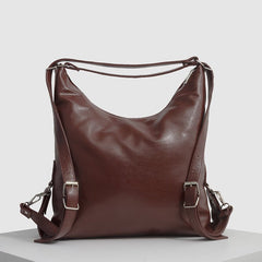 2 - in - 1 Convertible Leather Tote Backpack – Retro Shoulder Bag & Travel Day Pack - VOTVO