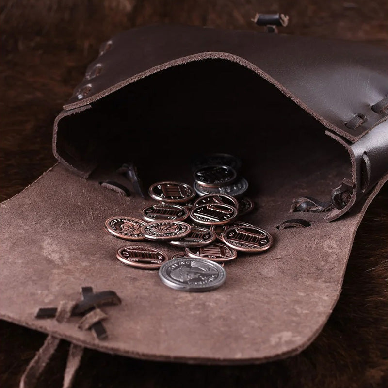 Medieval Leather Bag Pouch – Portable Coin Purse Belt Holster Waist Bag