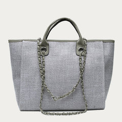 Crossbody Canvas Tote for Women – Chain Strap Bucket Bag - VOTVO