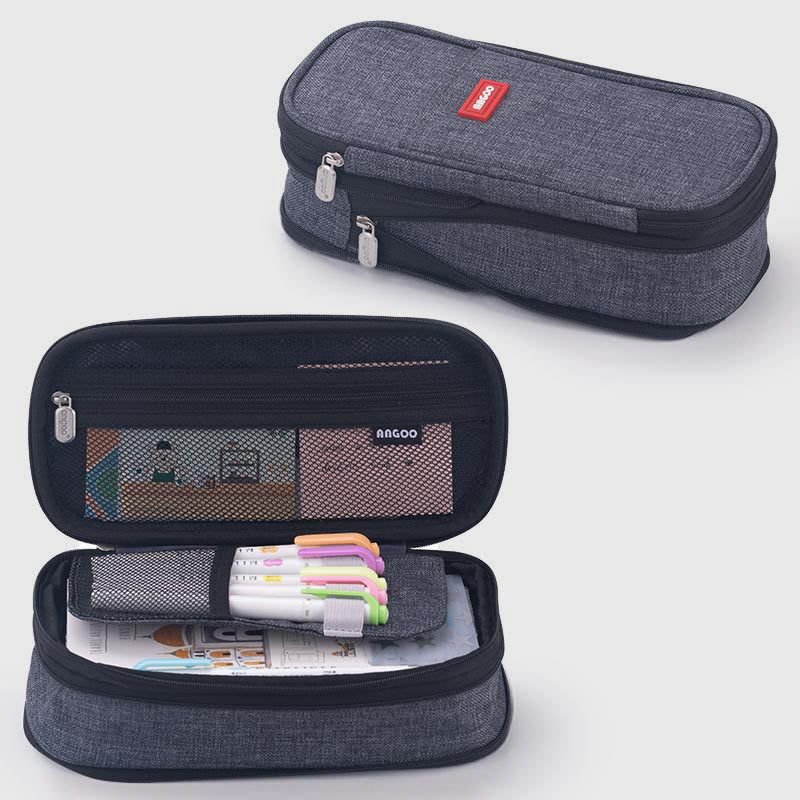 Large Capacity Color Matching Canvas Pencil Case – Perfect for Study & Organization