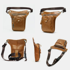Genuine Leather Retro Sport Waist Bag – Classic Style Meets Practical Functionality - VOTVO