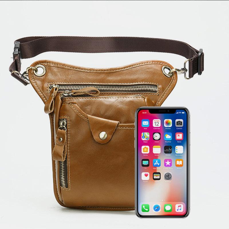 Genuine Leather Retro Sport Waist Bag – Classic Style Meets Practical Functionality