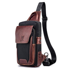 Genuine Leather Casual Sling Bag for Men - Fashionable Crossbody Shoulder Chest Bag