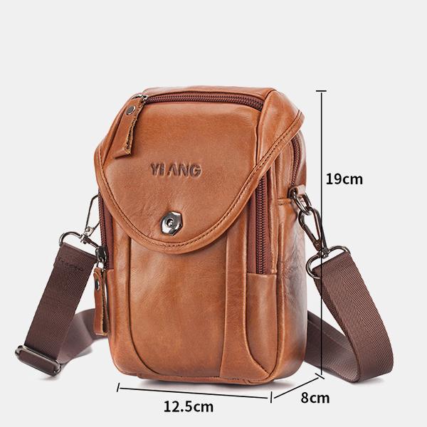 Men's Genuine Leather Phone Purse – Crossbody & Waist Bag for Daily Use