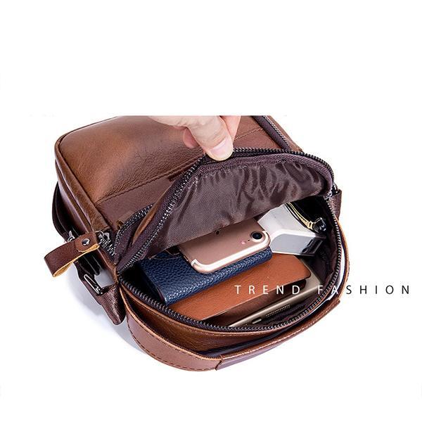 Genuine Leather Vintage Crossbody Bag for Men – Stylish Shoulder Bag - VOTVO