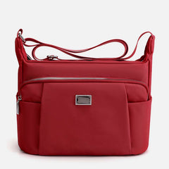 Crossbody Plaid Nylon Tote Bag for Women – Multi-Pocket Waterproof Purse