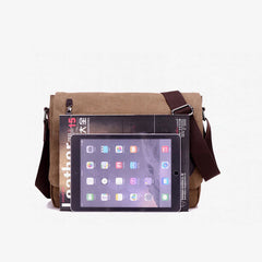 Canvas Messenger Bag for Men Travel Satchel Water Resistant Crossbody Bag