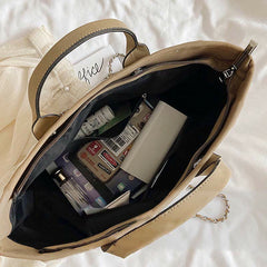 Crossbody Canvas Tote for Women – Chain Strap Bucket Bag - VOTVO