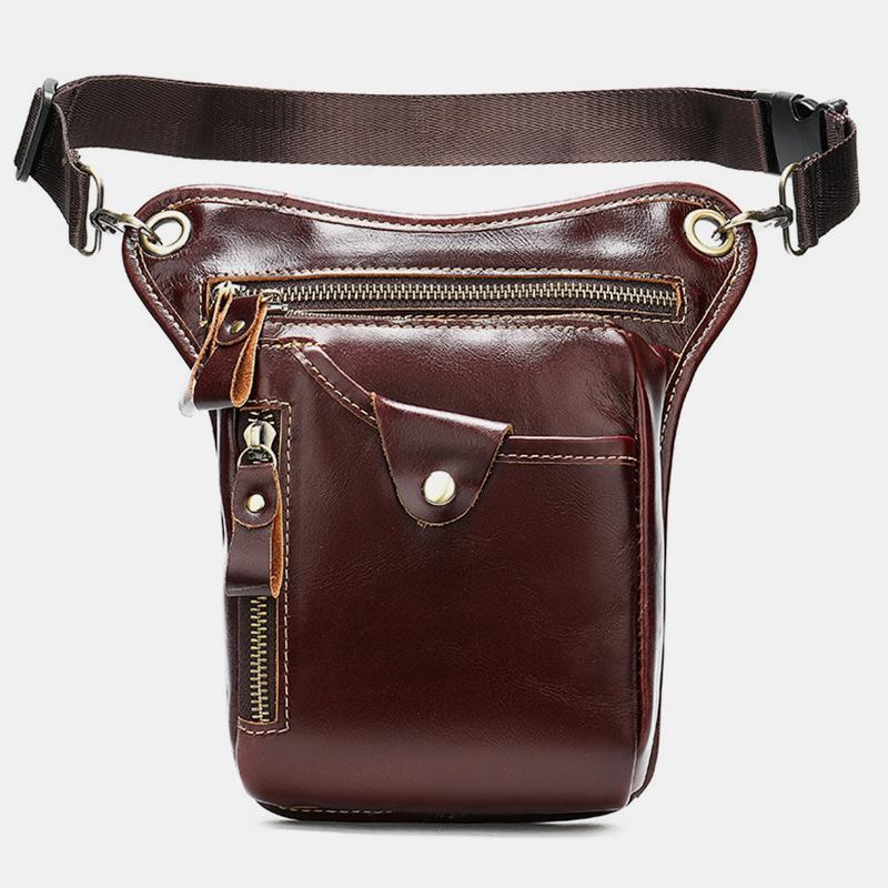 Genuine Leather Retro Sport Waist Bag – Classic Style Meets Practical Functionality