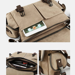 Canvas Messenger Bag for Men | Vintage Crossbody Laptop Briefcase