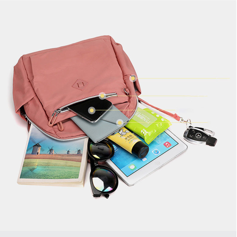 Zaino da donna in nylon con piccolo portamonete – Borsa da viaggio casual da giorno