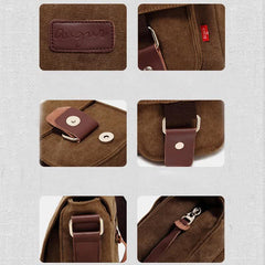 Canvas Messenger Bag for Men – Multi-Pocket Vintage Crossbody Shoulder Bag