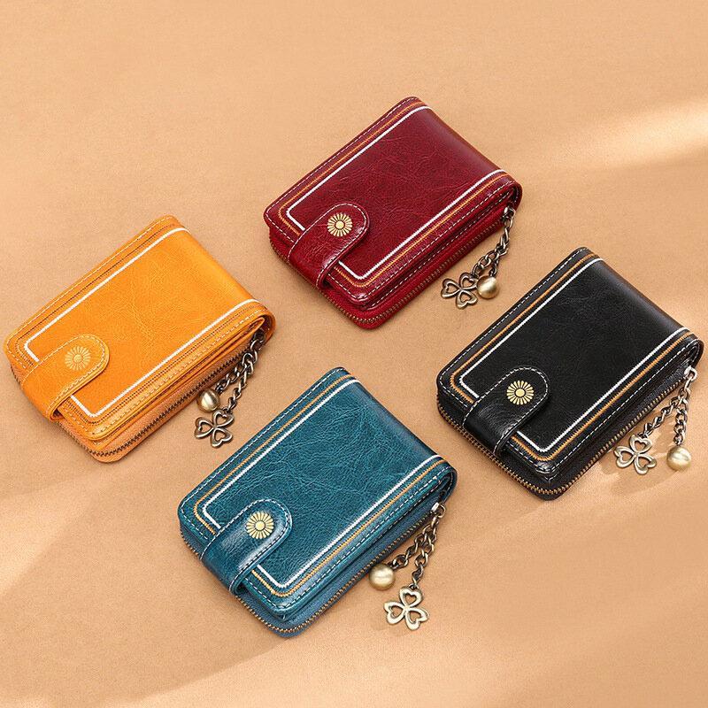 Genuine Leather RFID Multi-Slots Wallet Purse for Women