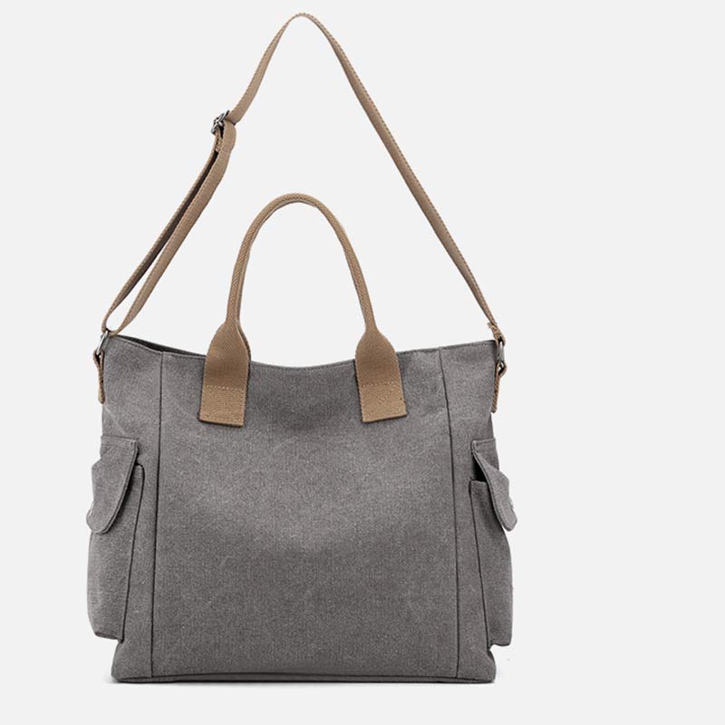 Large Capacity Women’s Canvas Tote – Casual Crossbody Shoulder Handbag Messenger Bag