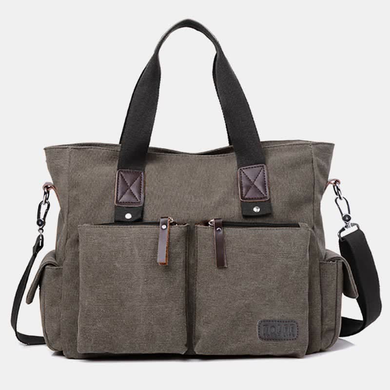 Casual Canvas Laptop Tote Bag for Men & Women – Work Handbag with Adjustable Strap - VOTVO