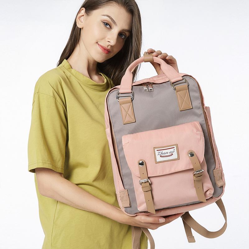 Large Capacity Colorblock Waterproof Backpack – School & Travel Laptop Bag