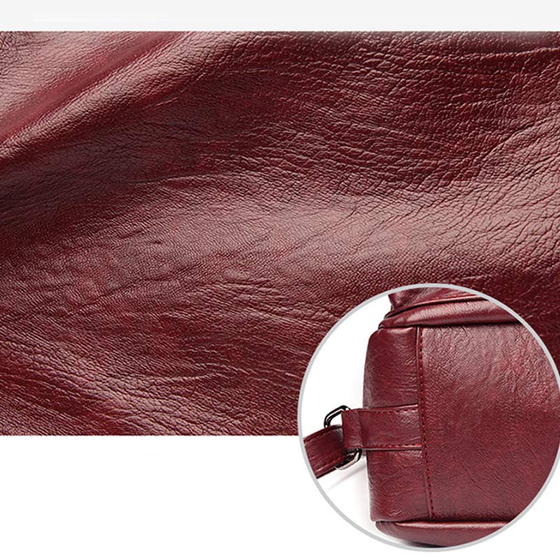 3 - Way Use Backpack Multi - Pocket Leather Zip Crossbody Shoulder Bag - VOTVO