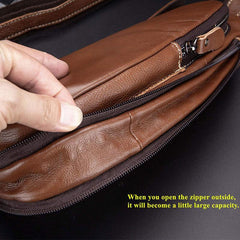 Anti - theft Slim Sling Bag for Men | Genuine Leather Crossbody Chest Bag - VOTVO