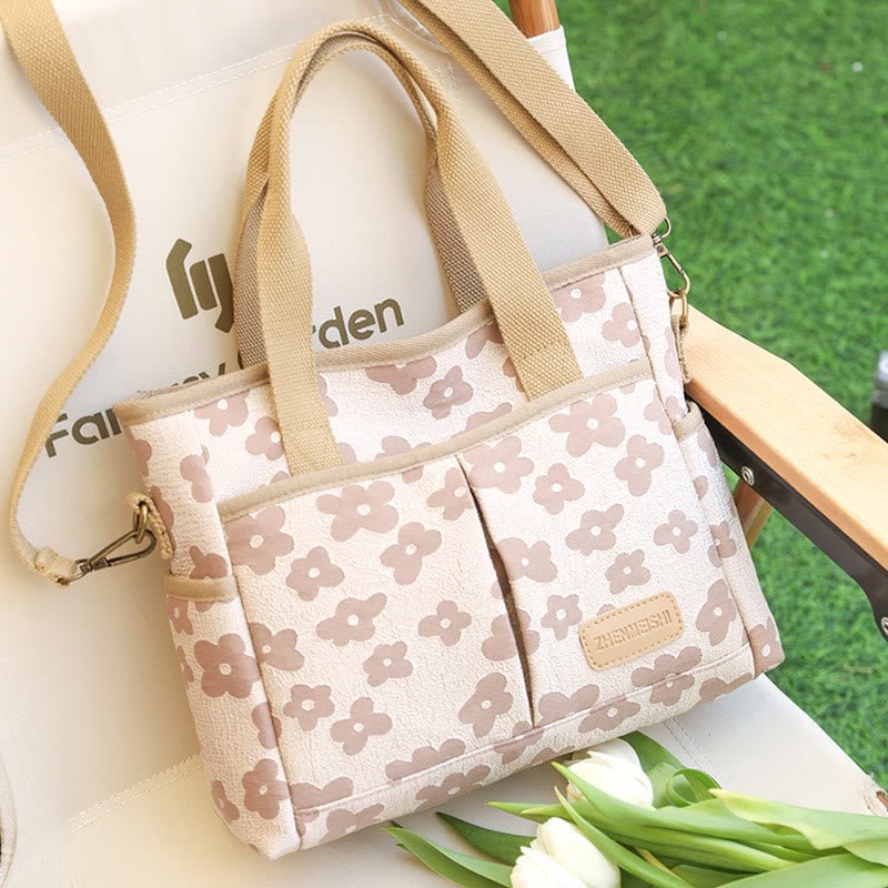 Floral Cute Printing Crossbody Purse – Large Canvas Handbag for Commuting - VOTVO