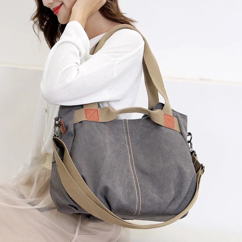 Large Capacity Canvas Messenger Bag – Stylish Shoulder Bag for Daily Use