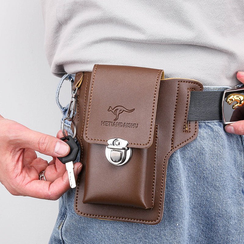 Leather Phone Pouch for Belt Universal Smartphone Holster Waist Bag - VOTVO