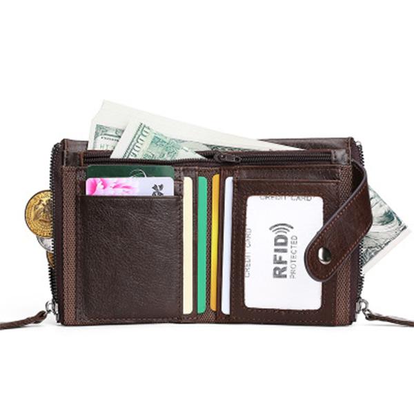 Genuine Leather RFID Small Wallet – Compact and Secure