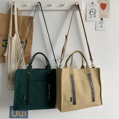 Borsa a mano per laptop – Borsa a tracolla in tela e valigetta per viaggi, ufficio e scuola