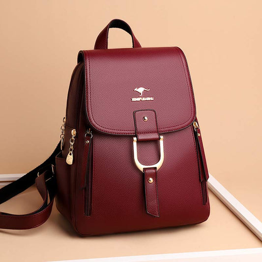 Backpack Purse for Women – Multi-Pocket PU Leather Travel Bag