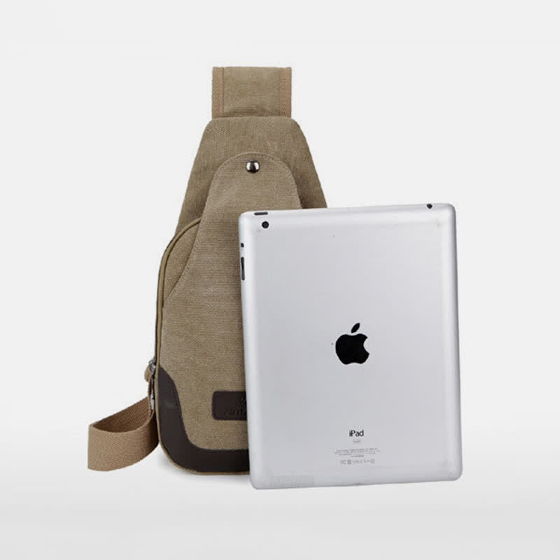 Canvas Sling Bag for Men - Outdoor Travel & Camping Chest Day Pack
