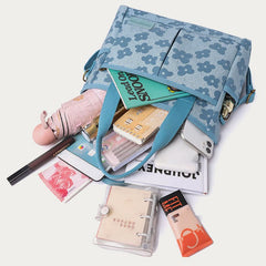 Floral Cute Printing Crossbody Purse – Large Canvas Handbag for Commuting - VOTVO