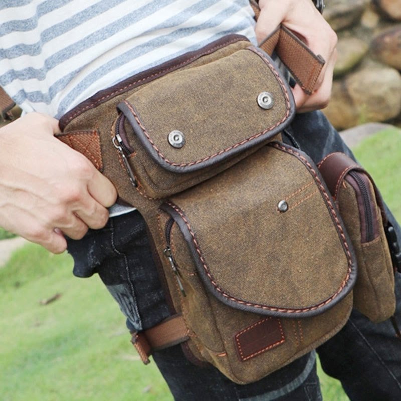 Durable Leg Bag for Men – Vertical Outdoor Sports Canvas Bag with Adjustable Strap - VOTVO