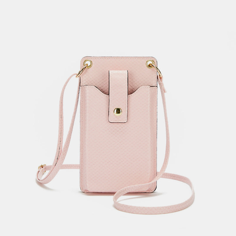 Leather Crossbody Phone Bag with Card Slots for Women – Compact Purse with Adjustable Strap