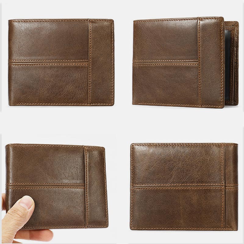 Retro Large Capacity RFID GenuineLeather Wallet