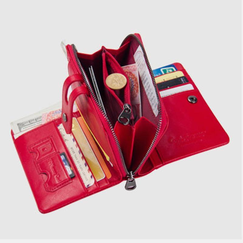 Genuine Leather Multifunctional Anti - theft Wallet for Women – RFID Protection, Card Slots & Zippered Coin Pocket - VOTVO