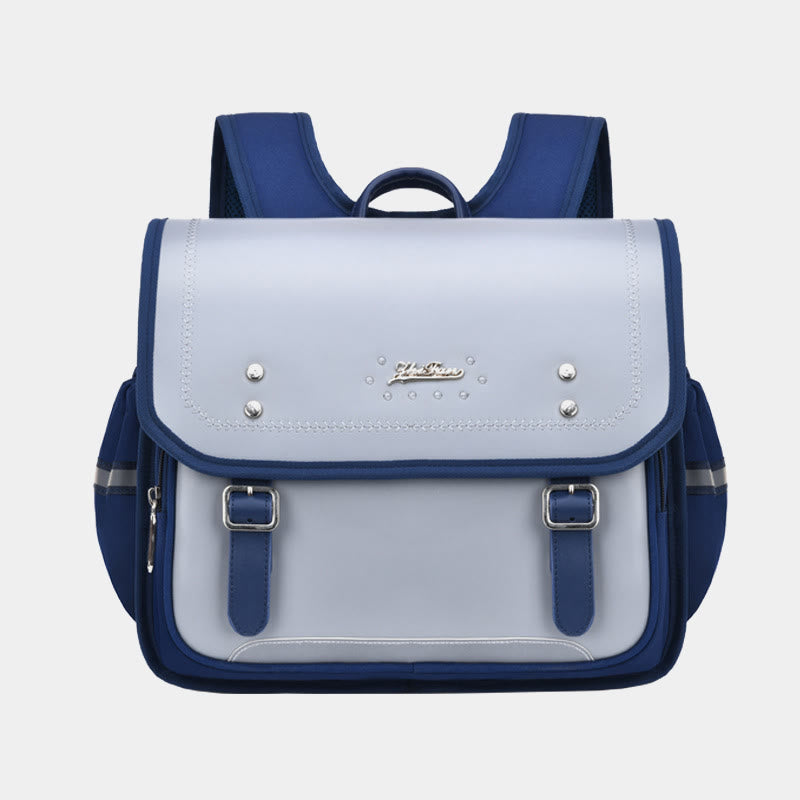 Reflective Girls & Boys School Backpack – Waterproof Faux Leather Kids Bookbag