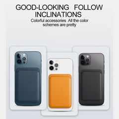 Portable Magnetic Suction Leather Card Holder Wallet for iPhone