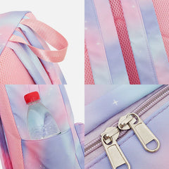 3Pcs Tie - Dye Girls Backpack Set – Canvas School Bookbag, Lunch Bag & Pencil Case for Students, Women, and Teens - VOTVO