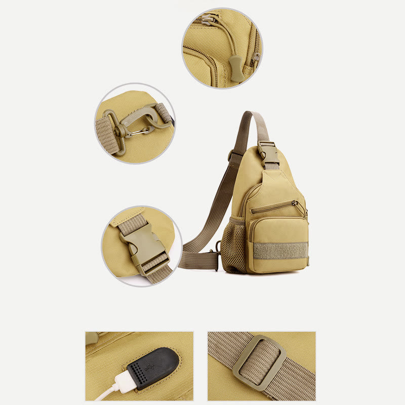 Sling Bag for Men – Canvas Casual Sports Large Chest Bag
