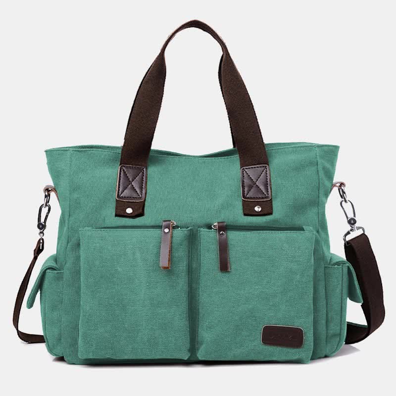 Casual Canvas Laptop Tote Bag for Men & Women – Work Handbag with Adjustable Strap