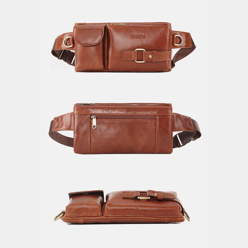 Vintage Multi - Carry Genuine Leather Sling Bag – Versatile Crossbody, Waist, and Sling Bag for Men and Women - VOTVO