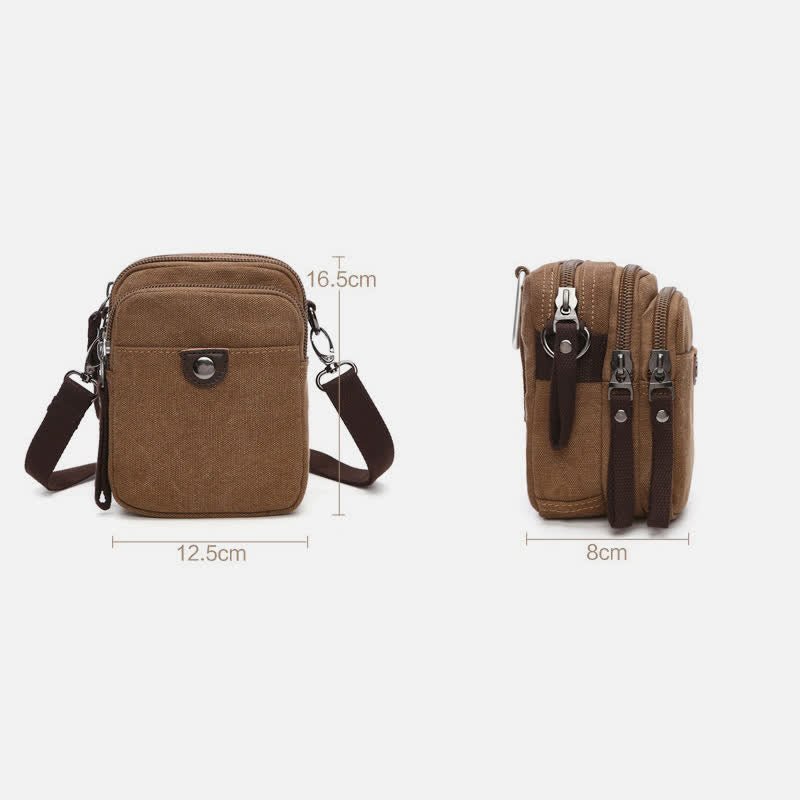 Belt Loop Holster Phone Purse - Small Canvas Crossbody Side Shoulder Bag - VOTVO