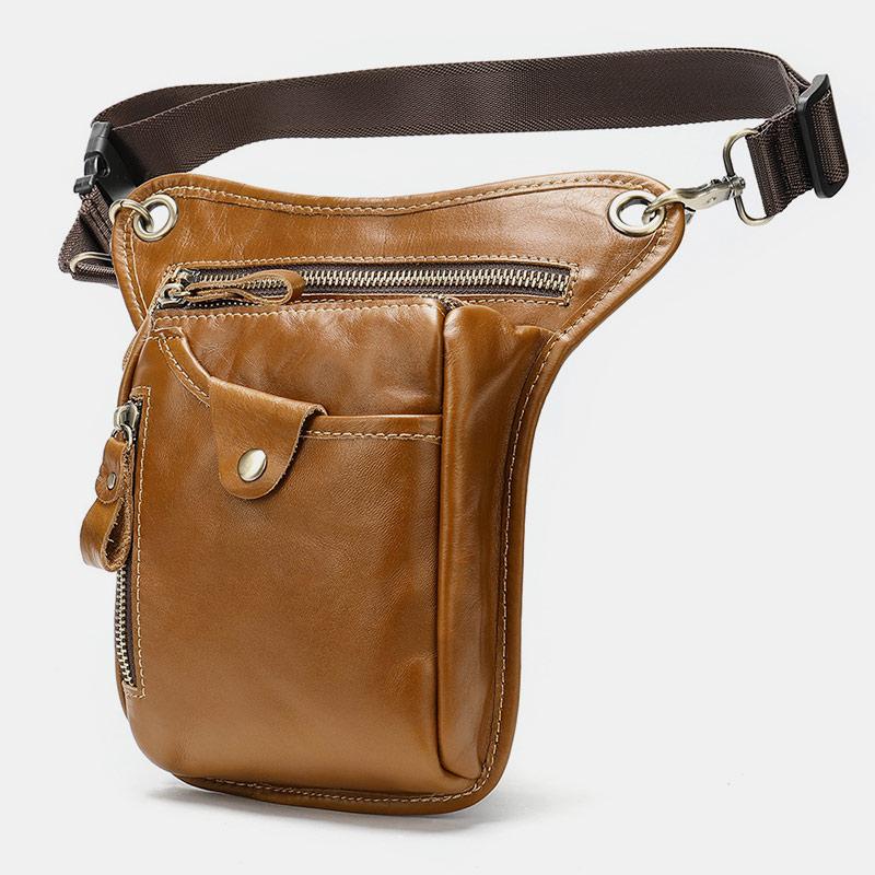 Genuine Leather Retro Sport Waist Bag – Classic Style Meets Practical Functionality - VOTVO