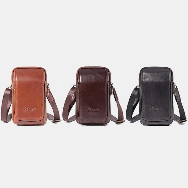 Genuine Leather Waist Bag – Multifunctional Messenger & Shoulder Bag for Men - VOTVO