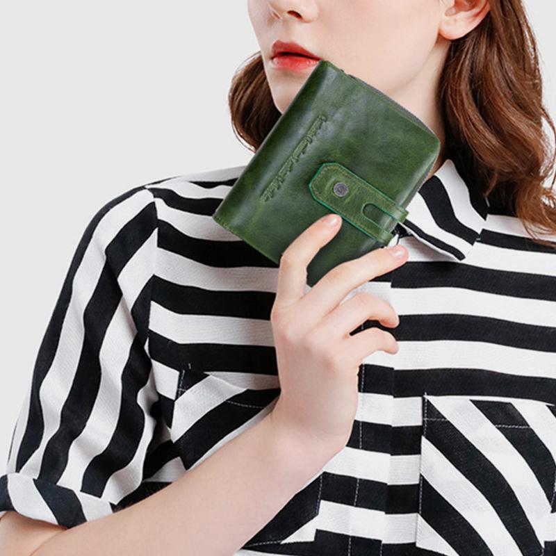 Genuine Leather Multifunctional Anti - theft Wallet for Women – RFID Protection, Card Slots & Zippered Coin Pocket - VOTVO