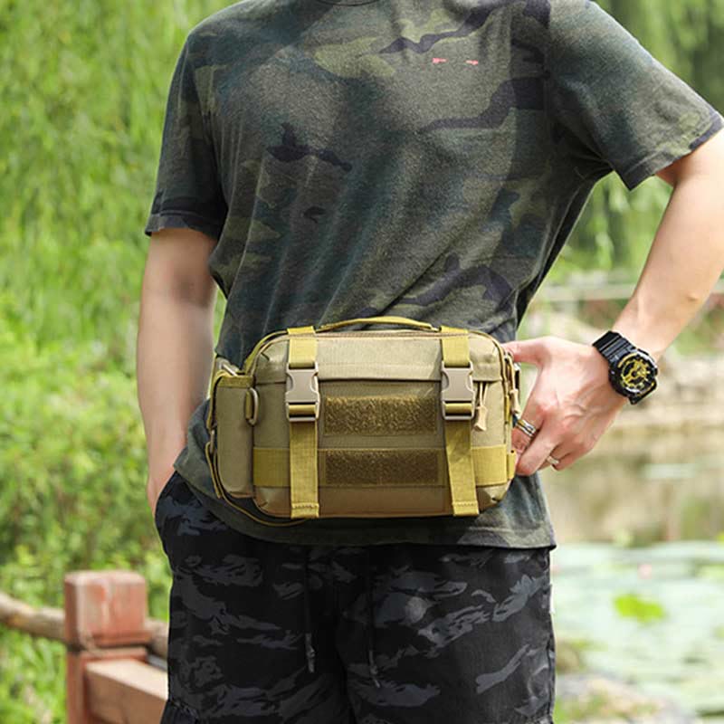 Large Camo Tactical Bag for Sports | Nylon Crossbody Bag Waist Bag