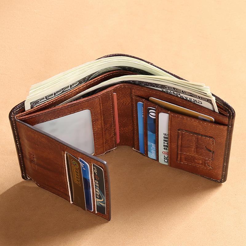 Genuine Leather RFID Multi - Card Bifold Wallet for Men - Secure & Stylish Business Wallet - VOTVO